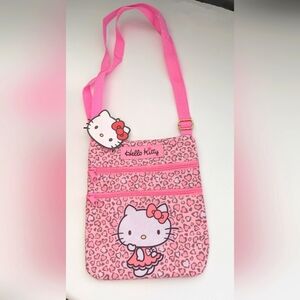 NWT Hello Kitty Pink Leopard Print Kids/Girls/Teens Crossbody Bag/Purse